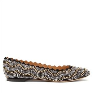 Chloe Lauren Scalloped Studded Flats